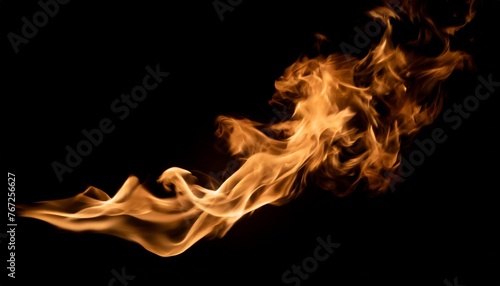 movement of fire flames isolated on black background