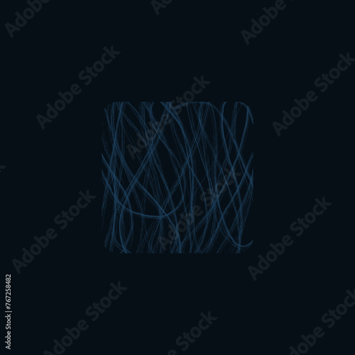 element in the form of a square made of abstract grunge brush strokes for logo