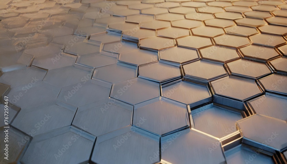 Obraz premium technological hexagonal background with blue neon illumination