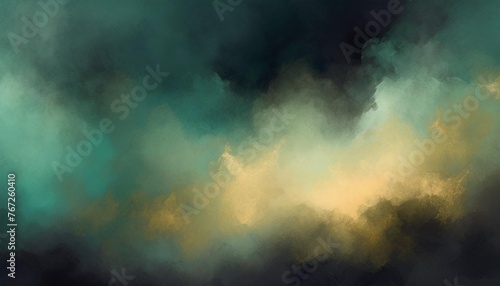 horror green blue clouds dark grunge smoke texture black haunted background thriller mystery poster