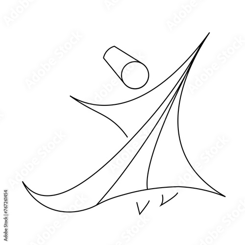Dancing dervish figure vector illutration. Whirling dervish(Semazen) vector drawing.