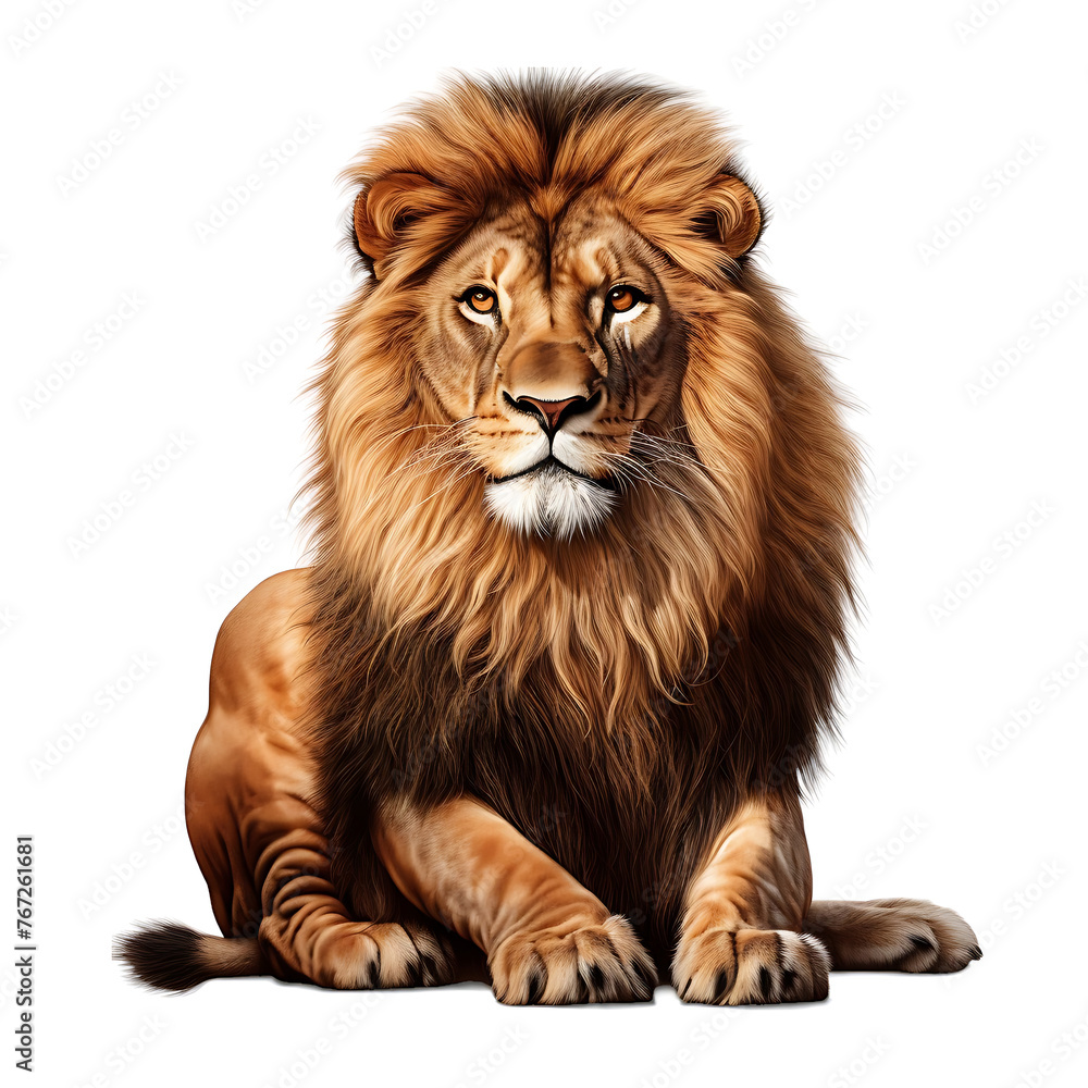 Lion Left Looking on transparent background 