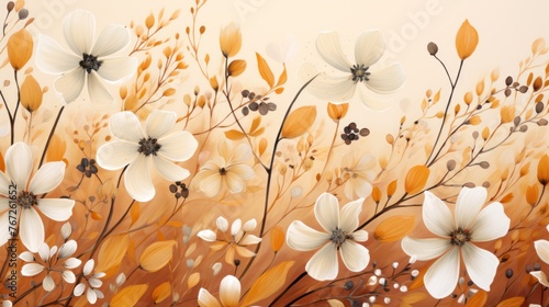 Soft and artistic backdrop with abstract flowers, a pastel-themed spring wallpaper.