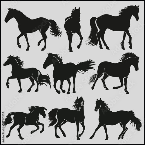 horse silhouettes collection 