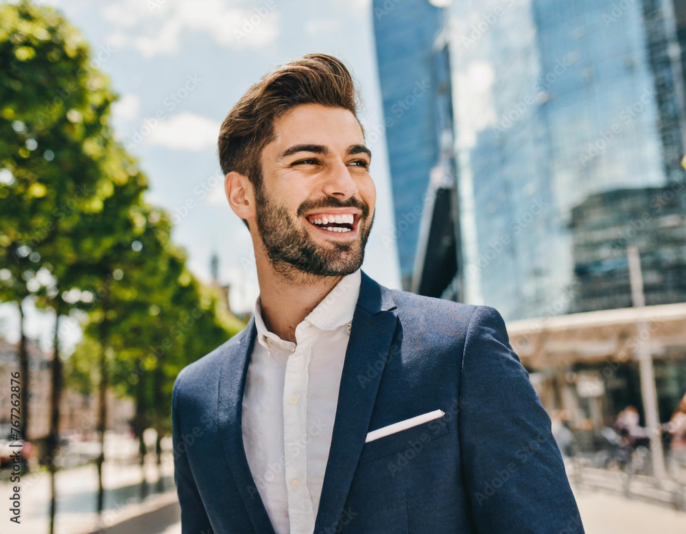 handsome man caucasian in office city center europe handsome man caucasian in office city center europe