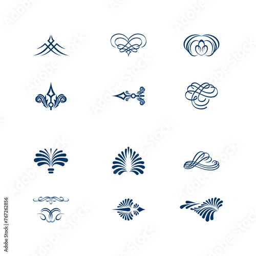 Set of Arabescos Vector floral ornament design