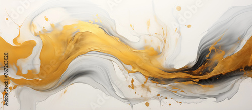 a tender and dreamy wallpaper with golden and white waves and swirls, abstract liquid wave background