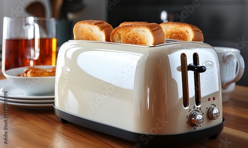 Toaster on Wooden Table