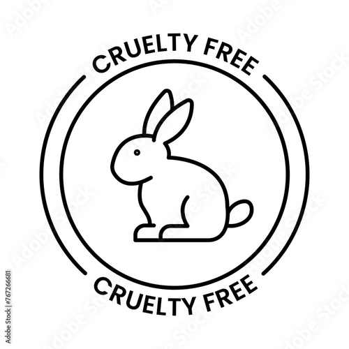 Cruelty Free icon. Black outline icon for Crulty free. Not Tasted on Animal icon on Transparent Background.