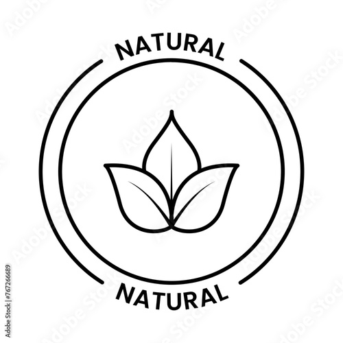Black Stamp Natural icon. Black Stamp Vector icon for Natural, Plant, and Leef icon on transparent background. 
