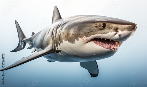 Great White Shark Swimming in Ocean