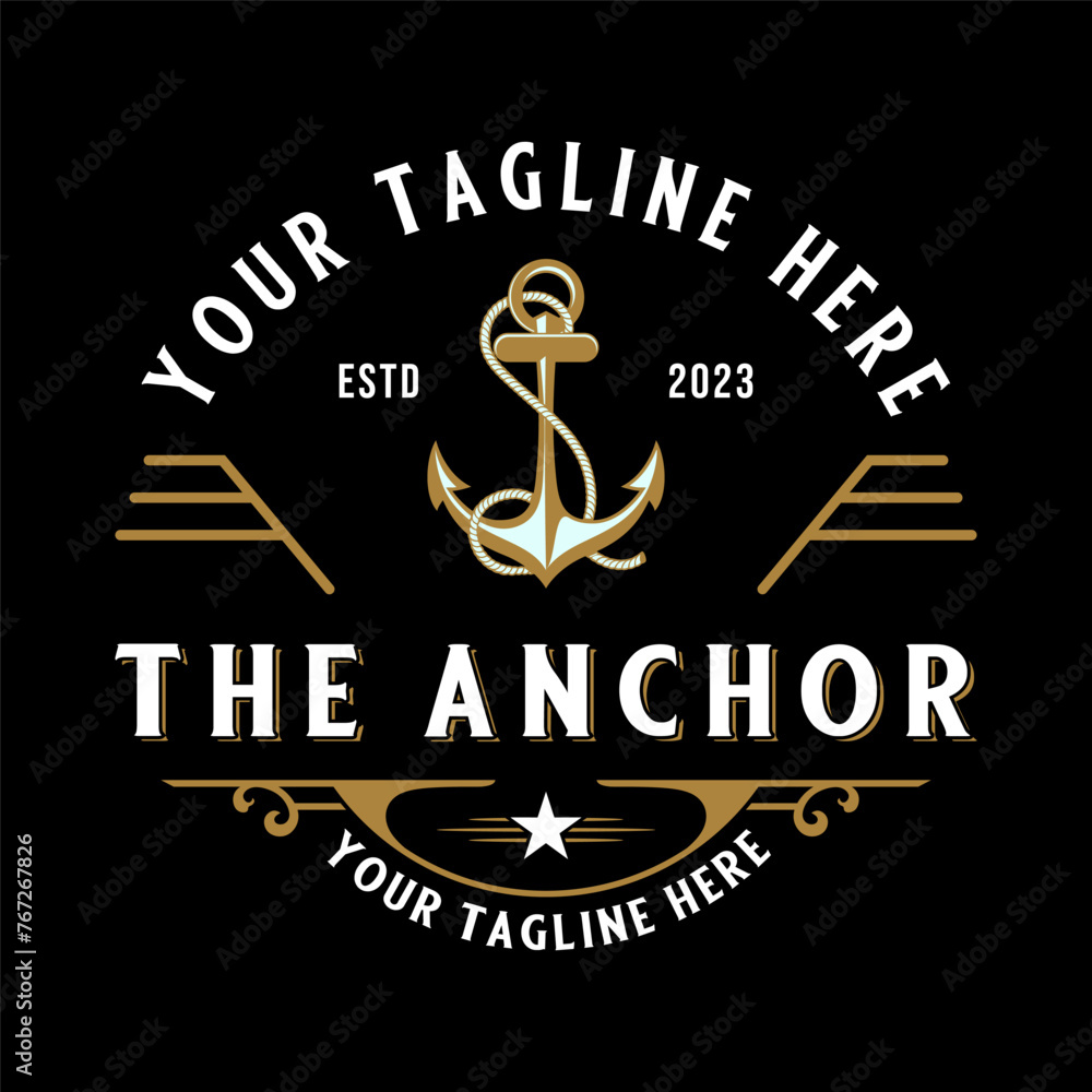 Fototapeta premium anchor logo design. anchor icon marine company design