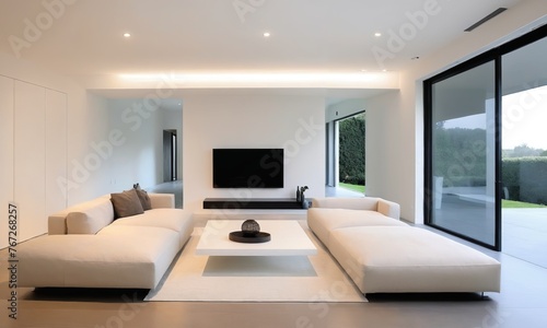 Interior of a modern house  living room with sofa and tv