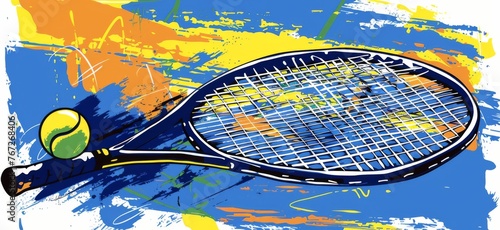 A tennis racket sport event © jovannig