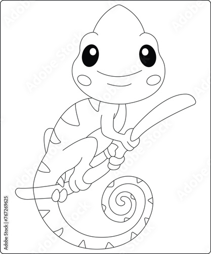 Chameleon Coloring Page For Amazon KDP (ID: 767269625)