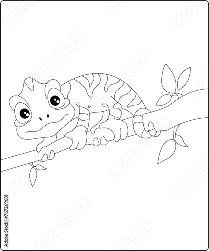 Chameleon Coloring Page For Amazon KDP (ID: 767269681)