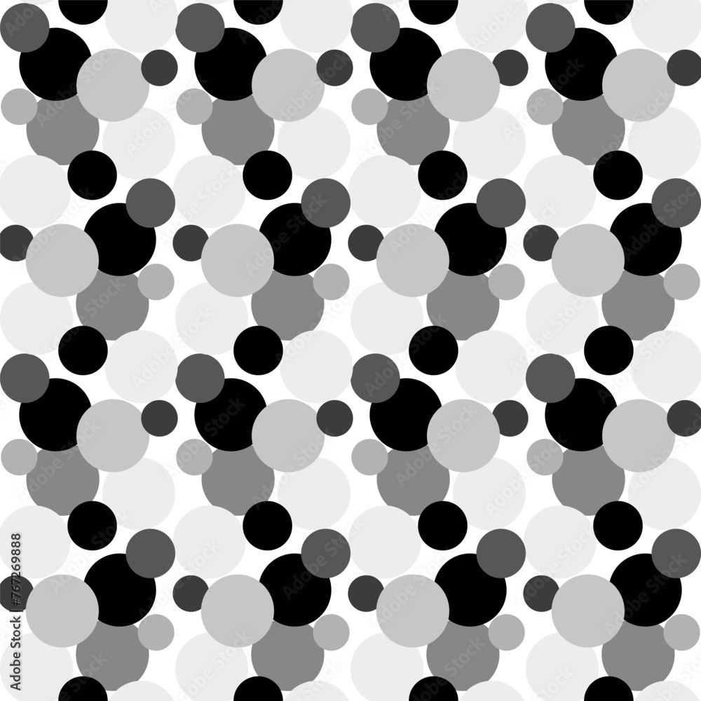 Seamless vector pattern with black and white polka dots in an unusual patterned interpretation Seamless vector pattern with black and white polka dots in an unusual patterned interpretation
