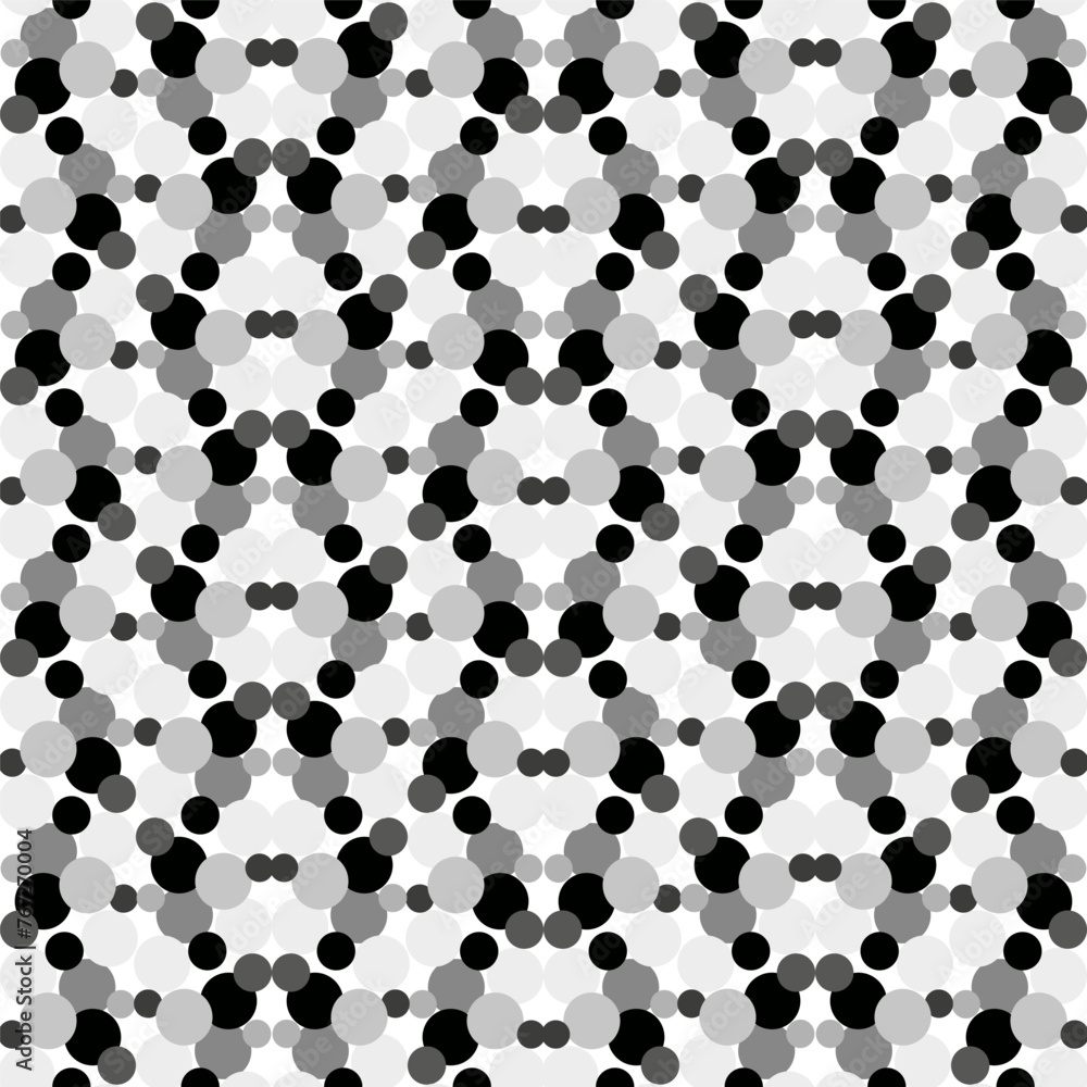 Seamless vector pattern with black and white polka dots in an unusual patterned interpretation Seamless vector pattern with black and white polka dots in an unusual patterned interpretation