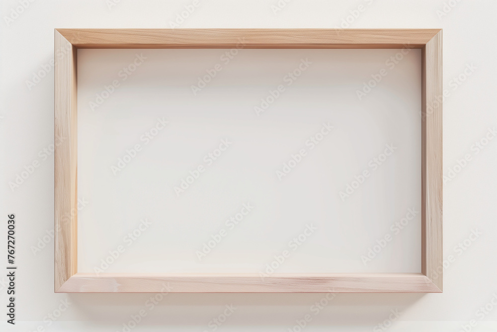 A wooden frame with a white background. AI. A wooden frame with a white background. AI.