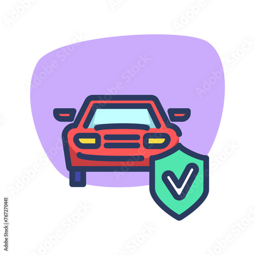 Automobile insurance thin line icon. Accident, emergency, car outline sign. Insurance and protection concept. Vector illustration symbol element for web design and apps