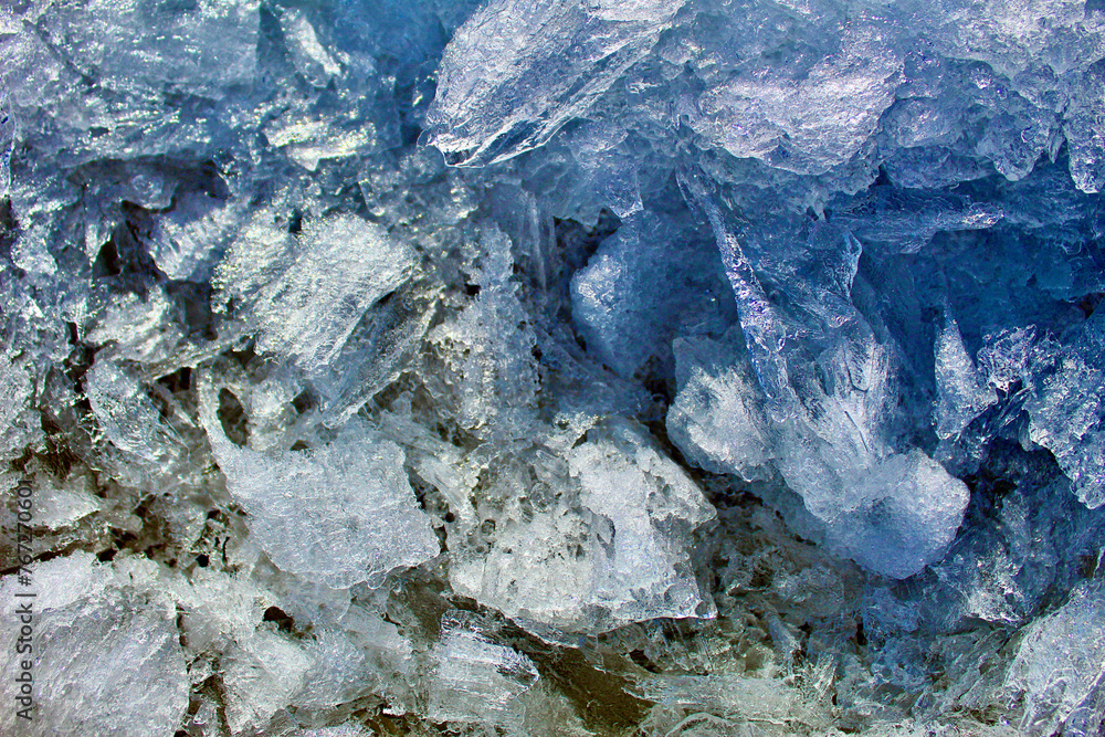 The texture of ice full of colors The texture of ice full of colors