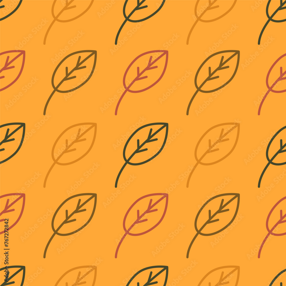 Autumn leaves seamless pattern. Endless fall texture and print for packaging and wrapping. Seasonal. With pleasant autumn colors Autumn leaves seamless pattern. Endless fall texture and print for packaging and wrapping. Seasonal. With pleasant autumn colors