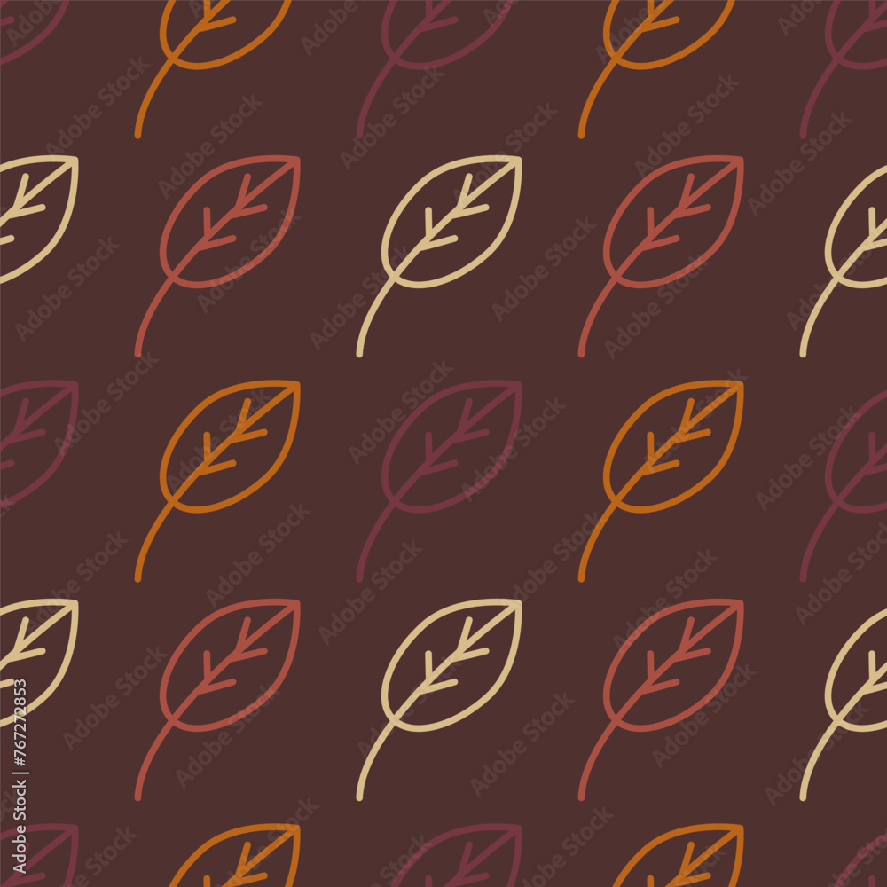 Autumn leaves seamless pattern. Endless fall texture and print for packaging and wrapping. Seasonal. With pleasant autumn colors Autumn leaves seamless pattern. Endless fall texture and print for packaging and wrapping. Seasonal. With pleasant autumn colors