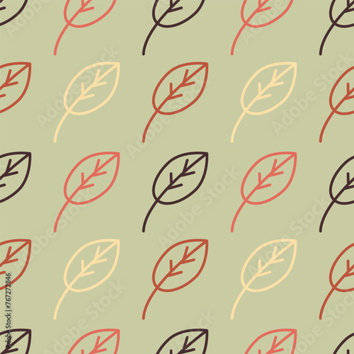 Autumn leaves seamless pattern. Endless fall texture and print for packaging and wrapping. Seasonal. With pleasant autumn colors