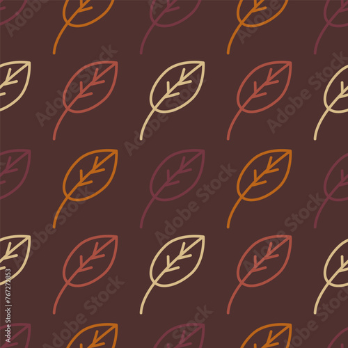 Autumn leaves seamless pattern. Endless fall texture and print for packaging and wrapping. Seasonal. With pleasant autumn colors
