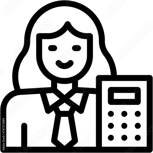 Accountant, Office Worker, Woman, Working Woman, Professions And Jobs, Accountant Icon