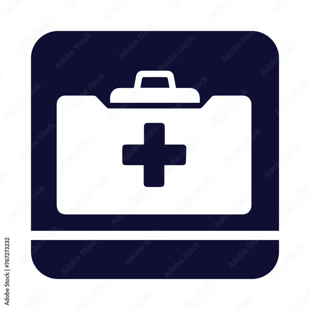 Fototapeta premium Medical, briefcase, box, plus, sign, medical briefcase icon