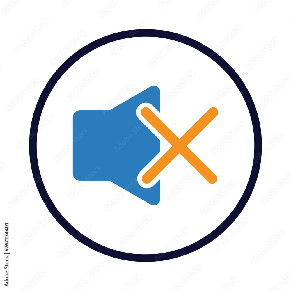 Obraz premium Mic, mute, cross, sign, sound, audio, Mute mic icon