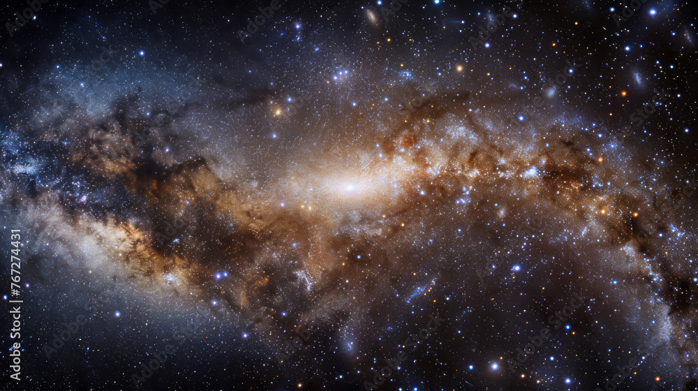 Obraz premium Space background with night starry sky and Milky Way. 