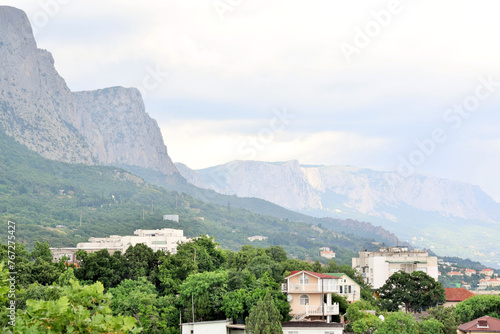 Mountain landscape. View of the valley and mountains in Crimea