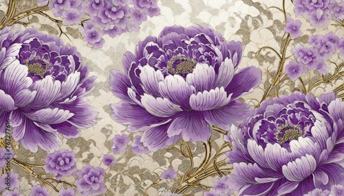 Floral illustration in soft colors, romantic, elegant