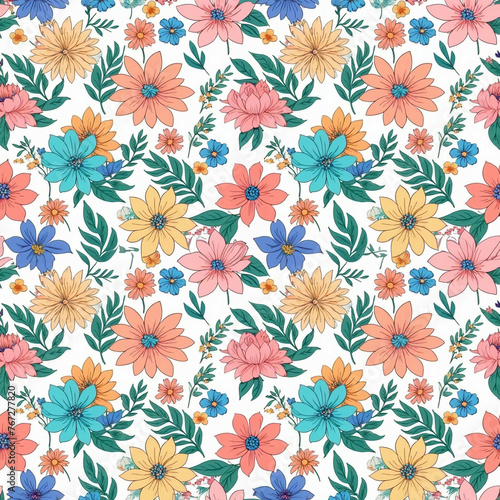 Wallpaper Mural Beautiful artistic seamless floral natural pattern Torontodigital.ca