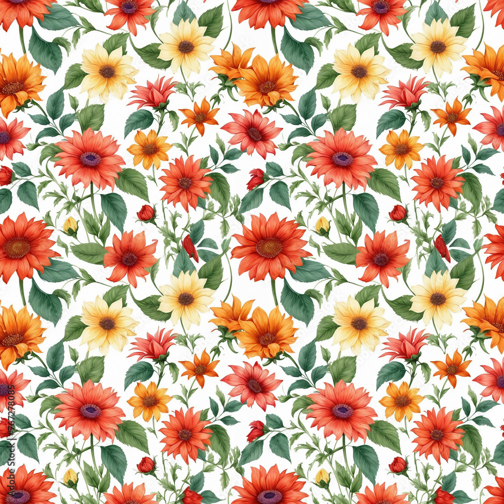 Beautiful artistic seamless floral natural pattern Beautiful artistic seamless floral natural pattern