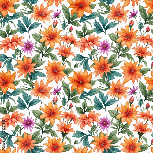 Beautiful artistic seamless floral natural pattern