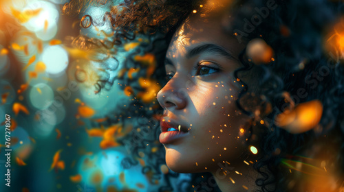 Dreamlike Portrait in Ethereal Golden Light