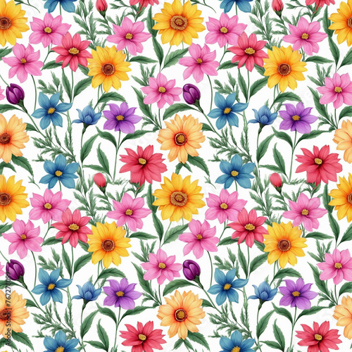 Beautiful artistic seamless floral natural pattern