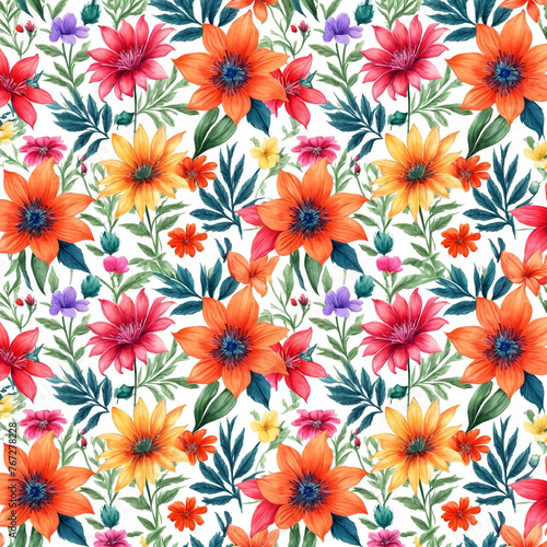 Beautiful artistic seamless floral natural pattern