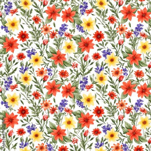 Beautiful artistic seamless floral natural pattern