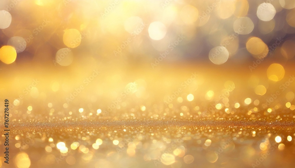 abstract golden background with bokeh effect and shining defocused glitters festive gold texture for christmas new year birthday celebration greeting victory success magic party - obrazy, fototapety, plakaty 