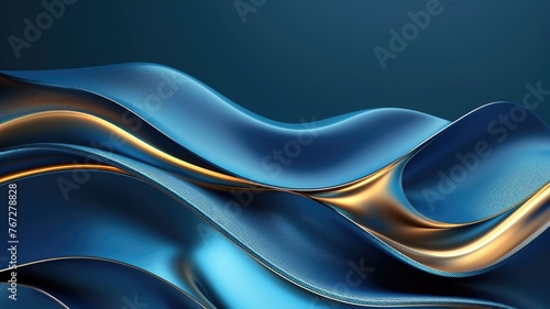 The abstract picture of the two colours of blue and gold colours that has been created form of the waving shiny smooth satin fabric that curved and bend around this beauty abstract picture. AIGX01.