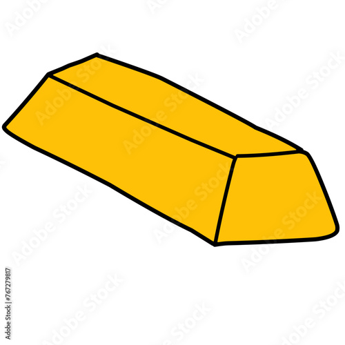 Golden bars, bullion flat line colored Vector