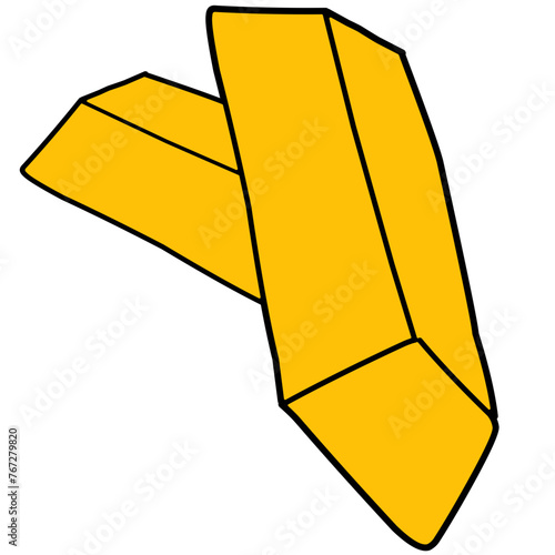 Golden bars, bullion flat line colored Vector