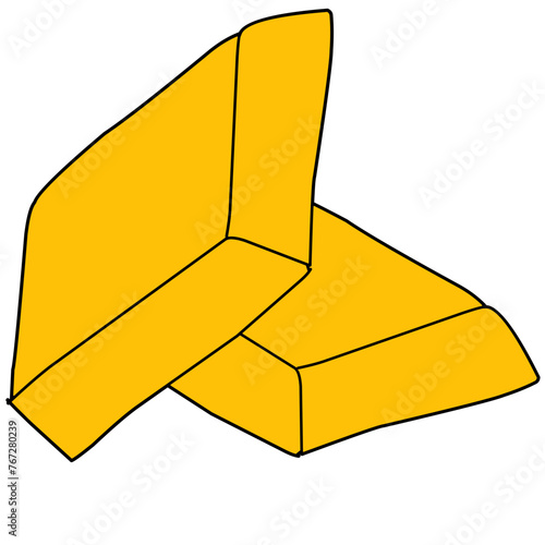 Golden bars, bullion flat line colored Vector