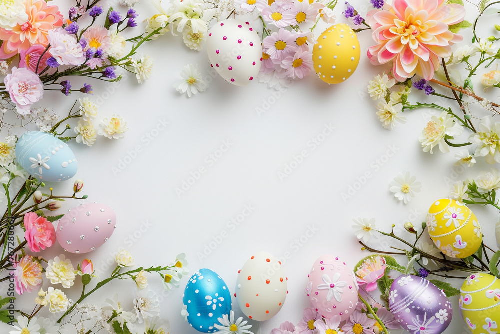 an easter frame with white background an easter frame with white background