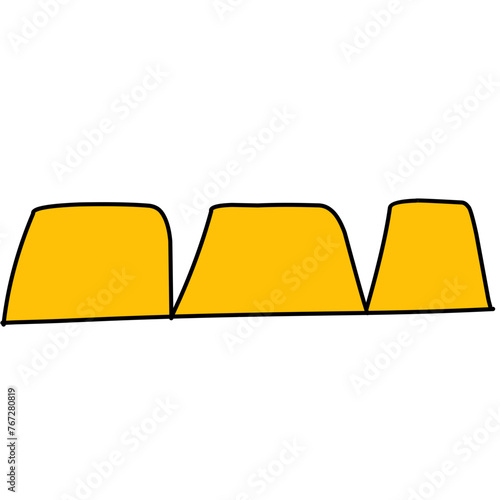 Golden bars, bullion flat line colored Vector