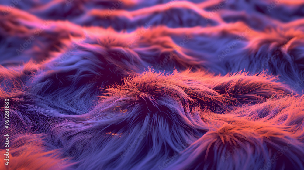 Fototapeta premium soft fur 3d texture, tile, comic, cinematic lighting, neon